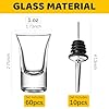 60-Pack 1 OZ Glass Shot Glasses set with 10 Pourers - Heavy Base shot Glasses bulk for Bar, Party, and Gifts