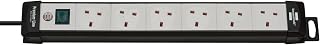 Brennenstuhl Premium-Line extension socket 6-way 5m 05VV-F 3G1,25 black/lightgrey with plug *GB*
