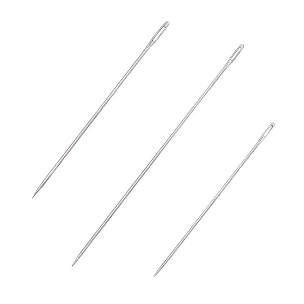 STOBOK 100 Agujas de Coser de Ojo Grande y Romas para Bordado y Punto de Cruz, Acero Inoxidable Resistente al Óxido, Fáciles de Enhebrar para Manualidades y Costura Decorativa