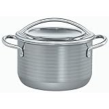 Silit Vision Kochtopf groß 20cm, Glasdeckel, Fleischtopf Induktion 3,7l, Silargan Funktionskeramik, grau
