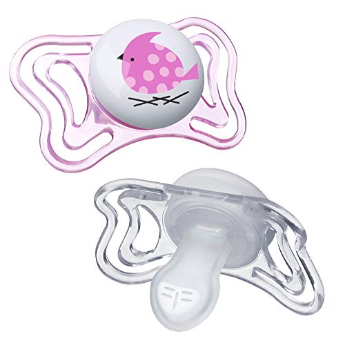 Chicco Physioforma® Light Day & Night Including Glow In Dark Pacifier For Babies 0-6M, Pink, Orthodontic Nipple, Bpa-Free, 2-Count In Sterilizing Case #TOP3