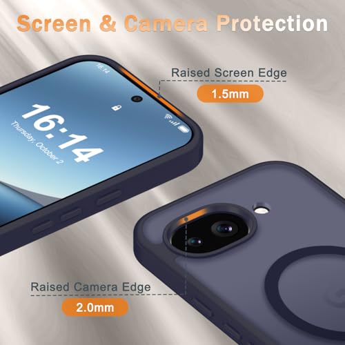 Image of for Google Pixel 10a Case, Matte Magnetic Phone Cover [with 1 Screen Protector] [Support for MagSafe] [Shockproof Military Grade Protection] Translucent Frosted Back, Deep Purple