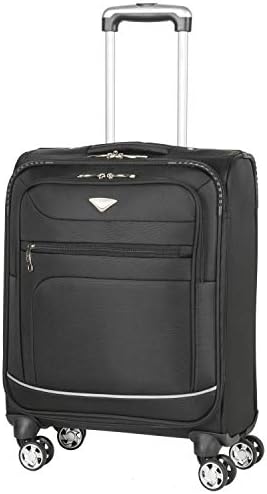 Flight Knight Lightweight 8 Wheel 840D Soft Case Suitcases Maximum Size For Emirates - Cabin Black FFK0034_S