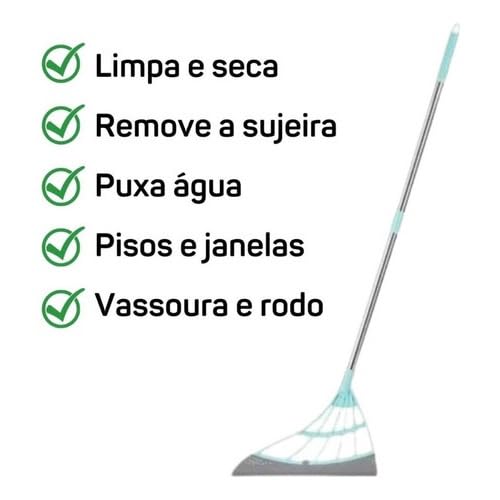 Vassoura Mágica Rodo Mágico Rodo de Silicone - Limpeza Eficiente 2 em 1 para Pisos, Cabelos e Pó Ide