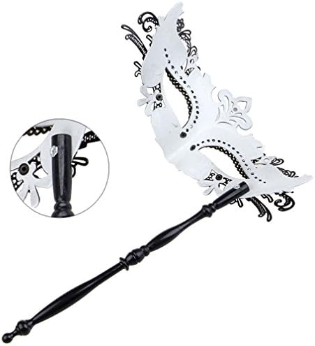 IETANG On Stick Couple's Gorgeous Venetian Masquerade Masks Party Costumes Accessory (on Stick-black) — view 8