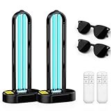 ZETAWALE 2 Pack UV Light Sanitizer, Ultraviolet Lamp with Remote Control for Bed...