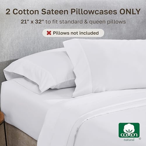 California Design Den 2-Pack Pillow Cases Standard Size, 100% Cotton Sateen — view 2