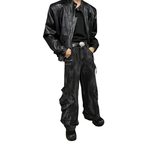 Baggy Jeans Men Washed Tie Dye Emo Y2k Denim Pants Punk Wide Leg Streetwear for Skater Jeans Hip Pop