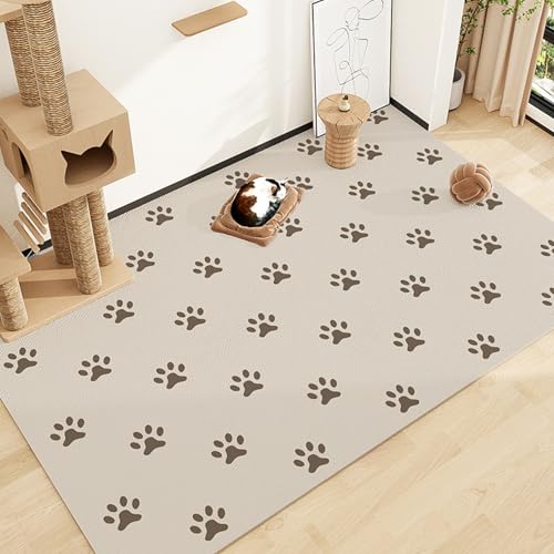 ペットマット PVC PUレザー 滑らない 犬 猫用 フローリング フロアマット pu革 防滑 噛む予防 床保護 漏れ防止 大判 ペットフェンス・サークル・ケージ用 繰り返し使える フリーカット 100*140cm