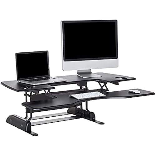 Vari VariDesk Pro Plus 48 - Adjustable Desk Converter with 11 Height Settings - Laptop Sit Stand Desk Riser for Home Office, Table Tops, Workspace - Fully Assembled with Spring Loaded Lift - Black