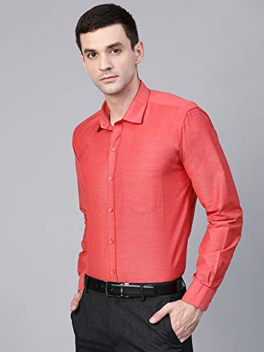 Image of MANQ Men's Regular Fit Cotton Formal Shirt, Full Sleeves, Spread Collar, Button-Down, Office, Business & Casual Wear