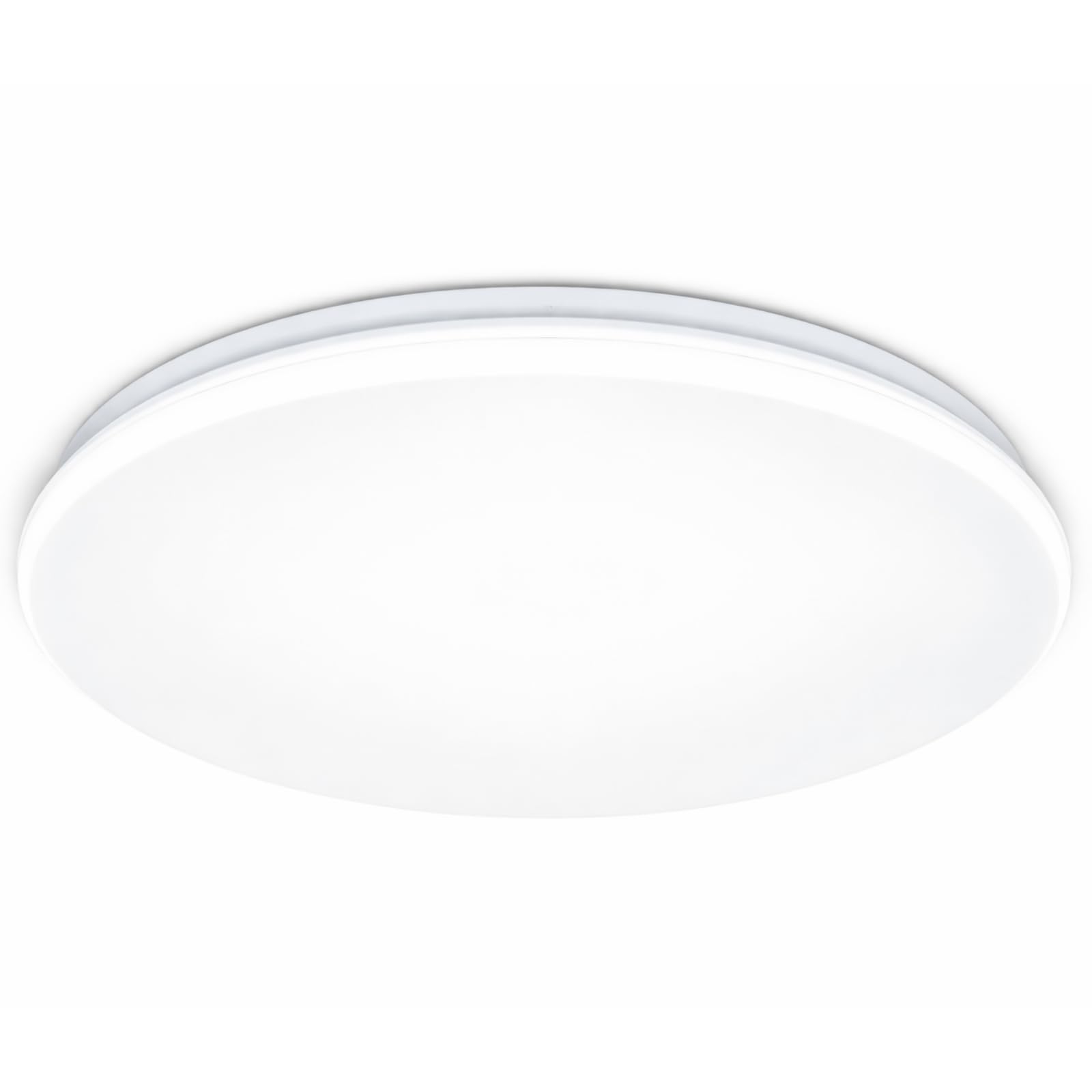 HUA QIANG WANG 40cm Round LED Ceiling Light, Ultra-thin Flush Mount, 3-Color Adjustable, for Medium-Sized Rooms, Living Rooms, Kitchens | Non-Dimmable, Plastic Shade