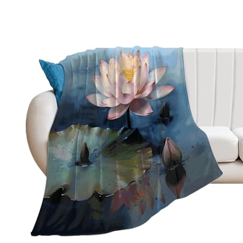 Couverture décorative peinture à fleurs finition premium pour lit