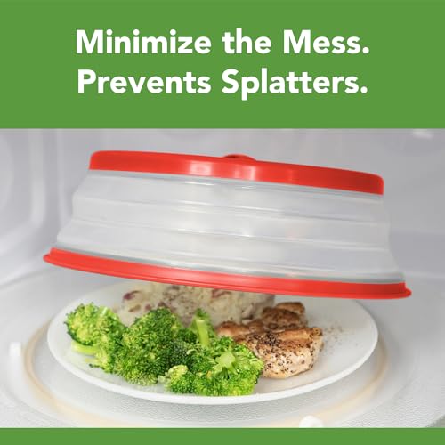 Tovolo Vented, Easy Grip, Collapsible Microwave Cover, 10.5 Inch, Red by Tovolo - Used condition - US$7.09