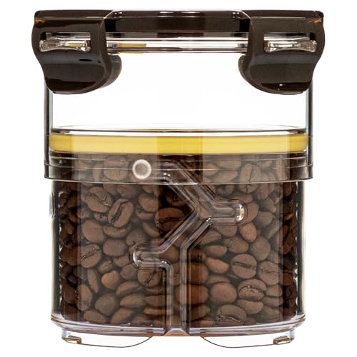 PUZZLE LOCK Size Adjustable Coffee Canister - Airtight Storage Container for Coffee Beans and Grounds, Tea, Spice (Small)