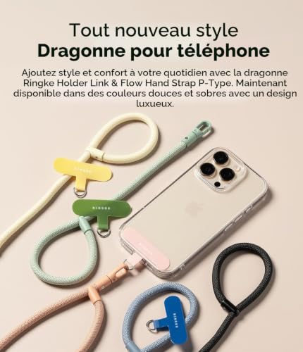 Ringke Dragonne Hand Strap [P-Type] Cordon de Poignet Antidérapant Smartphone Sangle Portable Anti-Enchevêtrement Accessoires Téléphone Portable Holder Pratique pour Tous Téléphones - Butter Yellow – vue 5