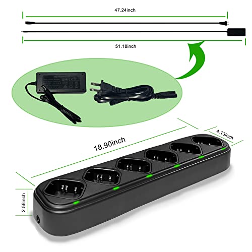 Samcom Fpcn10A 6 Way Multi Unit Charger Battery Gang Charger For Fpcn10A Two Way Radios Walkie Talkies, Six Way Charging Base Bulk Bank With Power Adapter (Radios Not Included) #TOP5