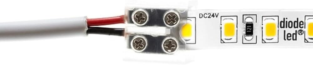 Diode LED Diode DI-TB8-CONN-TTW-1 LED Tape Light Terminal Block Connector, Screw Down, 8MM (Tape-to-Wire)