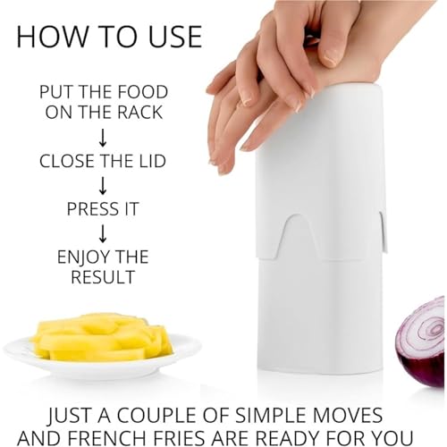 Cortadora manual para papas fritas blanca miniatura 4