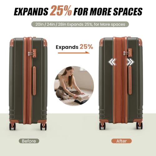 Image of KUNEL Luggage Sets 5 Piece, Hardshell Expandable Suitcase, 20 /24 /28inch