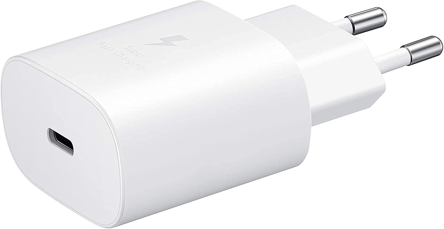 Samsung EP-TA800N 25W Caricabatterie a Ricarica Super Veloce Cavo Incluso, Porta USB di tipo C, Bianco