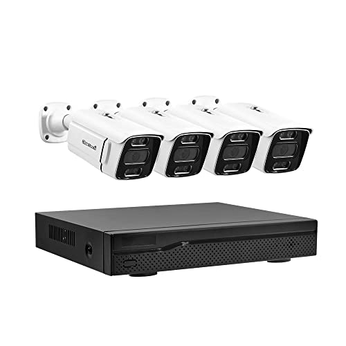 Jidetech 4K 8Mp Poe Security Camera System, Poe Powered Outdoor 4Pcs Cameras Support Two-Way Audio, 4Ch Nvr System With Full 4K Ptz Ip Cameras Plug And Play For Outdoor Indoor Home #TOP22