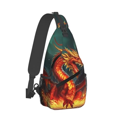 Bolso cruzado Dragon King en fuego para hombres y mujeres miniatura 2