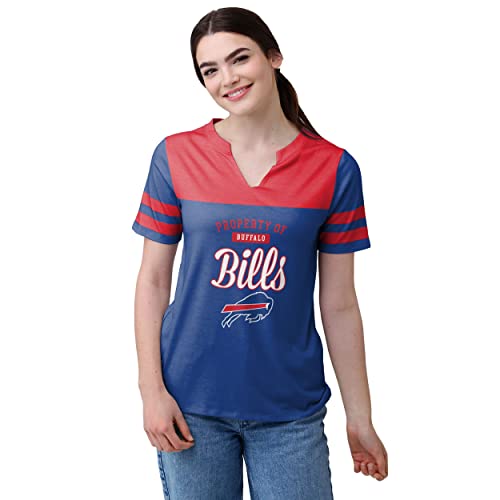 FOCO Buffalo Bills NFL Womens Team Stripe Property of V-Neck T-Shirt by FOCO - Used condition - US$42.75