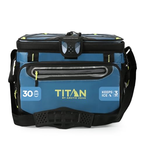 Titan 30 Can Zipperless HardBody Cooler, Keeps Ice 3 Days,Marine Blue