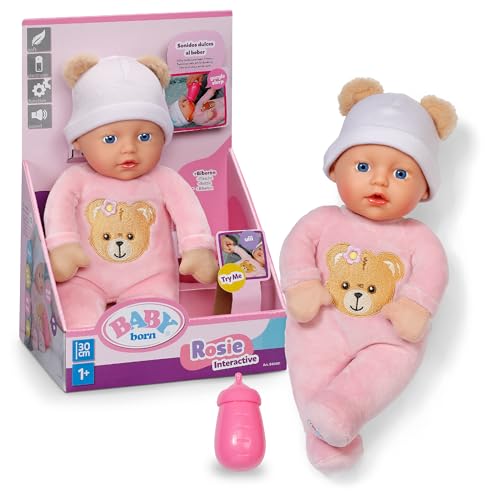 Baby Born Rosie - Muñeca de bebé Suave de 30 cm con 6 Sonidos y biberones