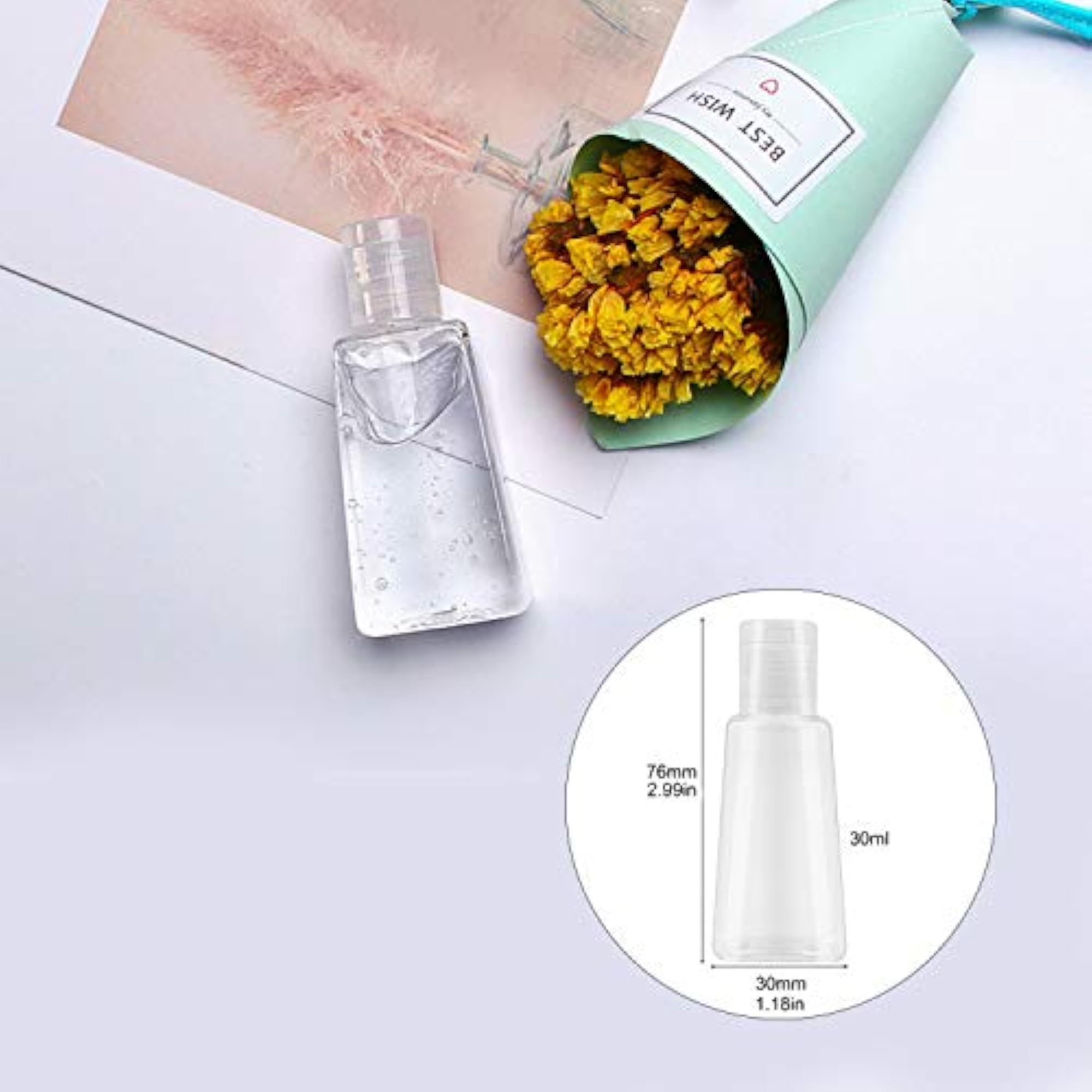 12 Pack 1 oz Empty Bottles with Flip Cap