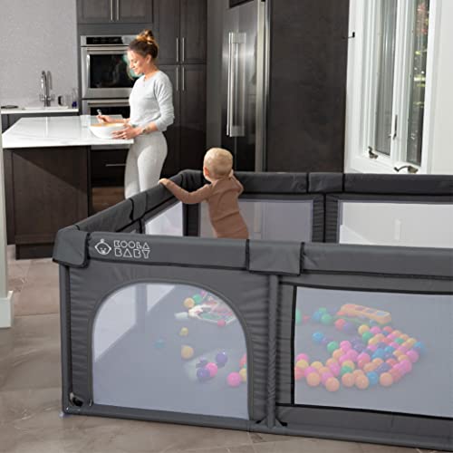 Baby Playpen 60x60in - Kids Activity Center with Anti-Slip Base - Portable Indoor & Outdoor Playard for Toddlers - Foldable Safety Play Yard for Babies - Baby Fence Play Area With Soft Breathable Mesh - Thumbnail 6