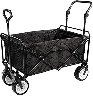 Outdoor Folding Beach Cart Folding Utility Cart Garden Cart Folding Traction Cart Camping Trolley on Wheels Heavy Duty Festival Hand Trolley Carrier 100kg 220lb