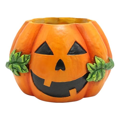 Plantador de calabaza de Halloween | Maceta de cactus de resina | Decoración de caja de dulces | Pequeña maceta decorativa, Maceta de jardín interior, Maceta de calabaza exterior, Maceta de hallow