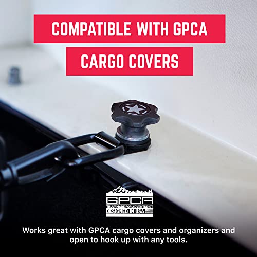 GPCA - GP Star Thumb Screws and D-Rings Set, Easy-to-Install M8 Bolt & Tie Downs, for Quick Cargo Cover Installation, Jeep Wrangler Accessories for 4xe, JL, JT, JK and More, Patented, 8 Packs
