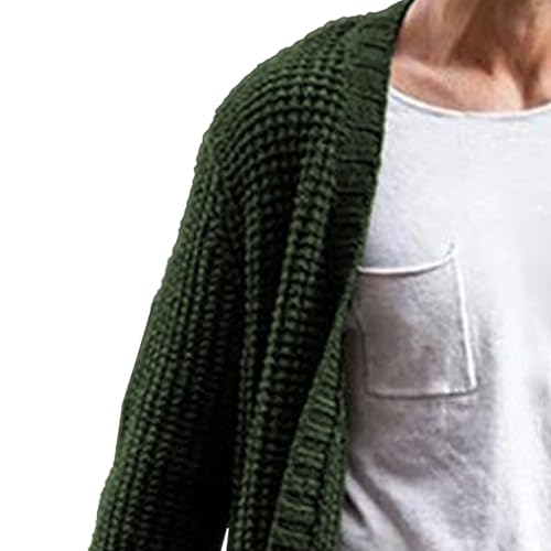 Men's Open Front Casual Mid-Length Sweater Knitted V Neck Cardigan Outdoor Sweater Comfort Loose Fit Solid Sweaters3