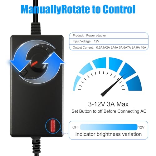 Joycabin 4 Pin Pwm Lüftersteuerung, 12V Pwm Fan Speed Control Module, Windgeschwindigkeit einstellbar von 3 V bis 12 V, Fan Speed Controller Governor mit 1 zu 4 PC Fan Power Adapter Kabel