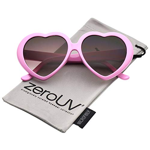 Zerouv Women's Oversize Gradient Lens Heart Sunglasses 55Mm (Light Pink/Lavender) #TOP1