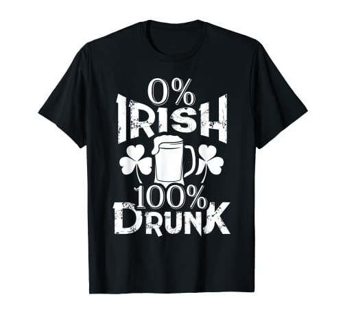 0% irlandese 100% bevuto birra divertente bere giorno di San Patrizio Maglietta