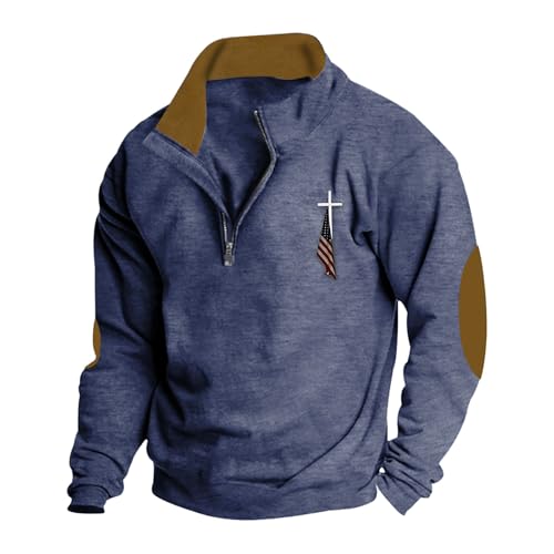 Early Cyber Of Monday Deals 2024 Camo Hoodie Men Hoodies For Men Y2K Long Sleeve Shirts For Men Cotton Lightweight Quater Button Down Sweatshirts 2024 Fall Loose Golf Shirt Pullover Navy Large