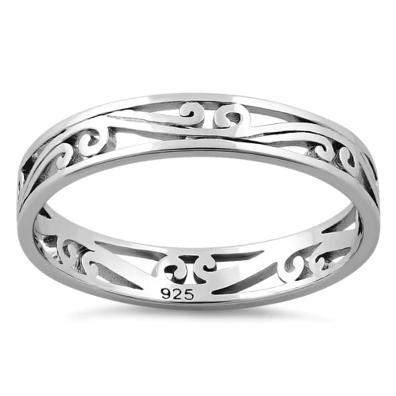 Bague de fiançailles argent 925 cadeau idéal femme lignes courbes