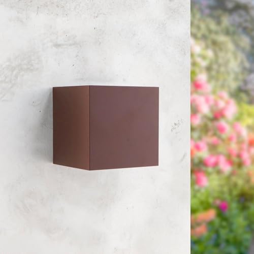 M Ledme - Aplique de pared Rust exterior/interior LED 12W, CCT Regulable de Luz Fría a Cálida, 2700K-6500K, haz de luz ajustable, IP54 Impermeable, ideal iluminación para Exterior
