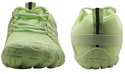 Weweya Barefoot Shoes Women Minimalist Road Running Five Finger Cleat-Less Bike Shoes Cycling Outdoor Training Fitness Green Us Size 9 9.5 #TOP6