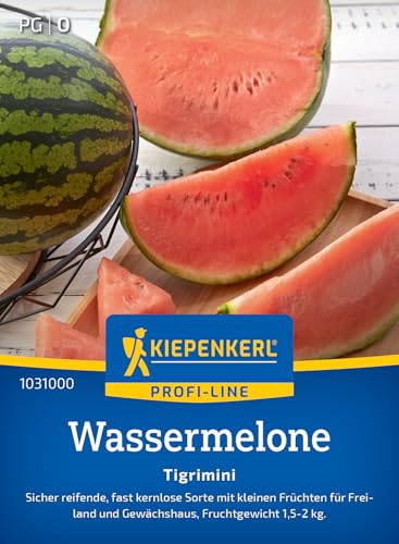 Kiepenkerl Profi-Line Wassermelonensamen Tigrimini 1031000 - sicher reifend - fast kernlos - kleine Früchte - Samen Gemüse, Saatgut, Gemüsepflanzen