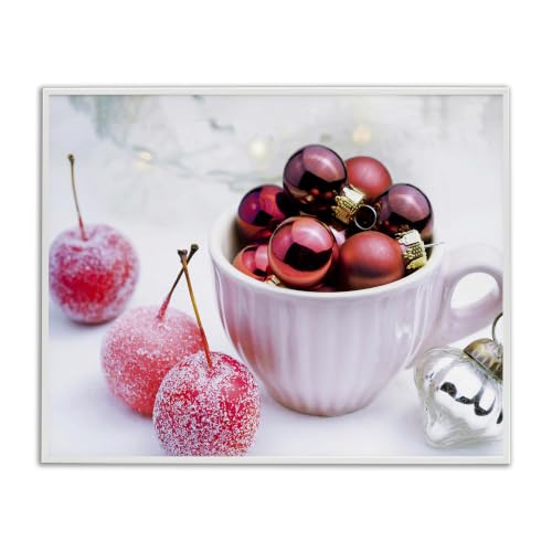 Gleaming Red Christmas Ornaments, 16 x 20 Inch Framed Giclée Print