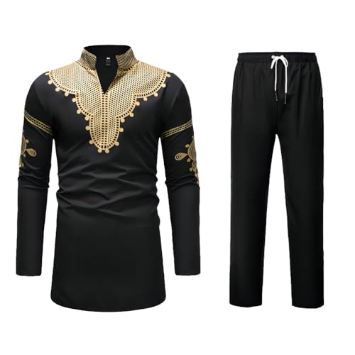 Ensemble 2 pièces top et pantalon ensemble dashiki imprimé vêtements hommes africains