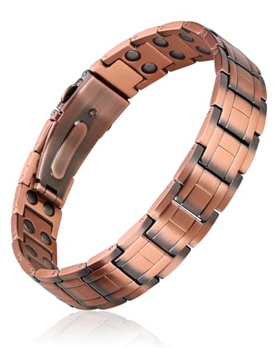 Pulsera de cobre para hombre ideal para el día a día y eventos formales con estilo magnético