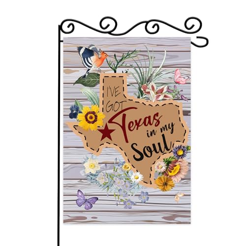 I've got texas in My Sou Garden Flag,Texas State Garden Flag for outside,Texas In My Soul Garden Flag,Western Home Sweet Home Flag,12x18 Inch