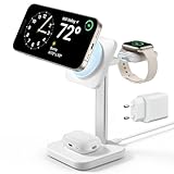 Starker Magnetverschluss: 1.000 g magnetische Haltekraft halten dein Handy während des Ladevorgangs sicher an Ort und Stelle, da integrierte Magnete im Ladegerät der Watch und im Ladepad der AirPods für eine sofortige und sichere Ausrichtung sorgen