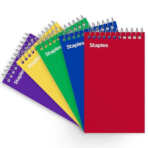 Staples 199984 Memo Pads 3-Inch X 5-Inch College Assorted 75 Sh./Pad 5 Pads/Pk (11491)